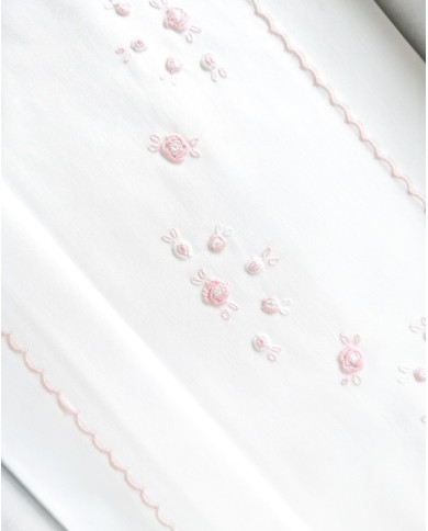 Completo lenzuola culla passeggino ricamato a mano Elite pour le Bebè 45172