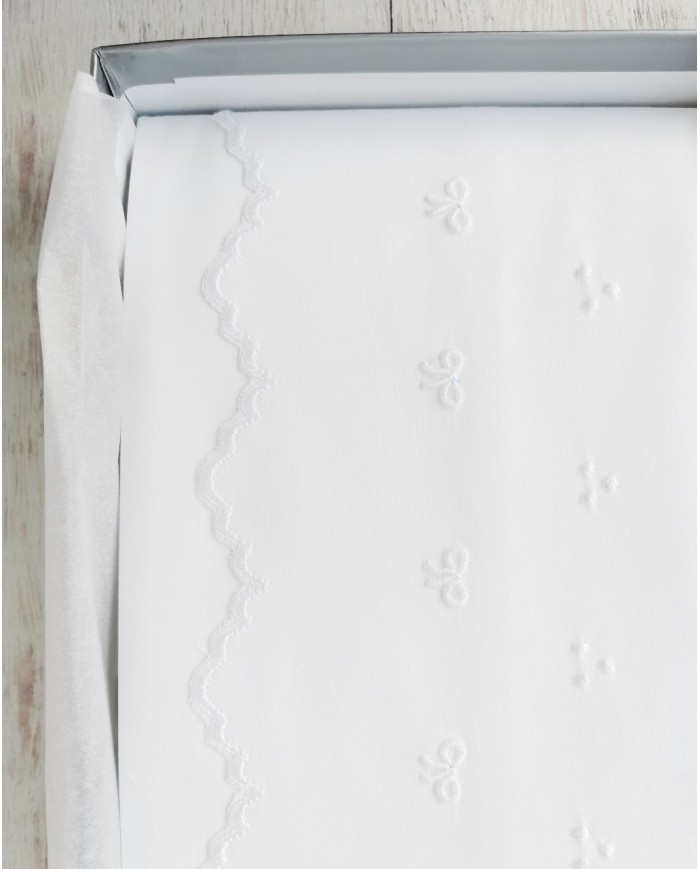 Completo lenzuola culla lettino ricamato a mano Elite pour le Bebè