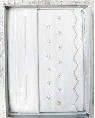 Completo lenzuola culla lettino ricamato a mano Elite pour le Bebè