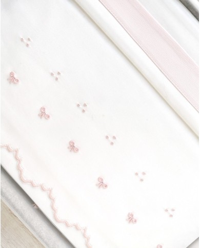 Completo lenzuola culla lettino ricamato a mano Elite pour le Bebè