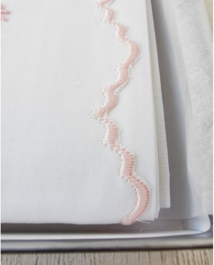 Completo lenzuola culla lettino ricamato a mano Elite pour le Bebè