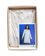 Camicia da notte aperta con bottoni 100% cotone Andra 9237