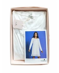 Camicia da notte aperta con bottoni 100% cotone Andra 9237