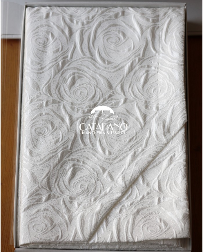 Coordinato Copriletto e Completo lenzuola in puro cotone By Carezze art Raquel