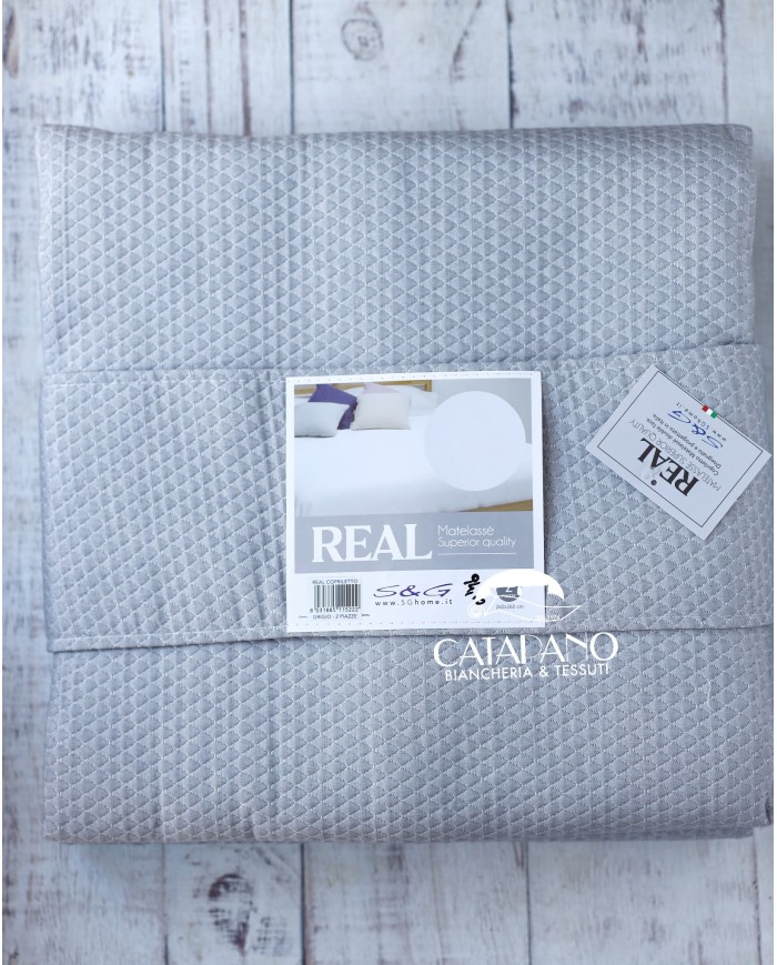 Copriletto matelessè letto singolo in tinta unita Real