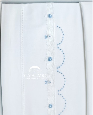 Completo lenzuola culla lettino ricamato a mano Elite pour le Bebè 85346