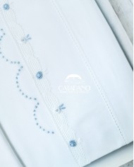 Completo lenzuola culla lettino ricamato a mano Elite pour le Bebè 85346