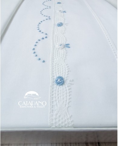 Completo lenzuola culla lettino ricamato a mano Elite pour le Bebè 85346