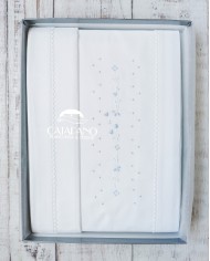 Completo lenzuola culla passeggino ricamato a mano Elite pour le Bebè 45348