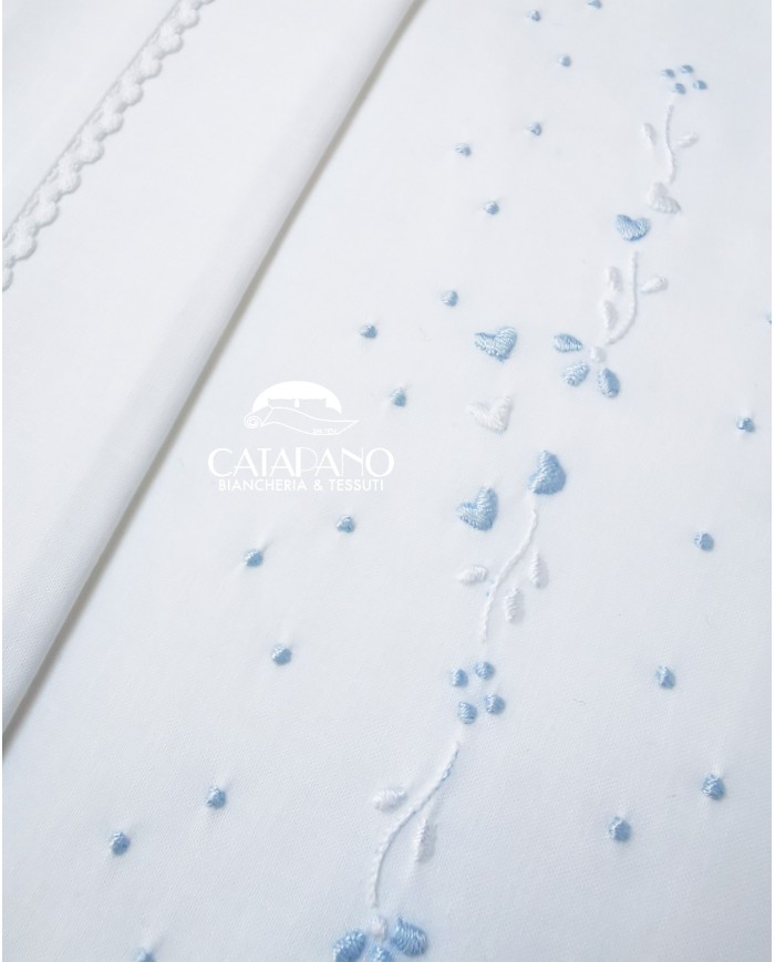 Completo lenzuola culla passeggino ricamato a mano Elite pour le Bebè 45348