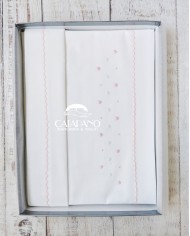 Completo lenzuola culla passeggino ricamato a mano Elite pour le Bebè 45243