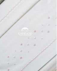 Completo lenzuola culla passeggino ricamato a mano Elite pour le Bebè 45243