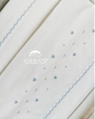 Completo lenzuola culla passeggino ricamato a mano Elite pour le Bebè 45243