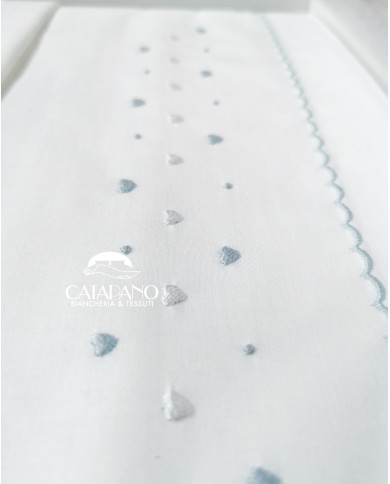 Completo lenzuola culla passeggino ricamato a mano Elite pour le Bebè 45243