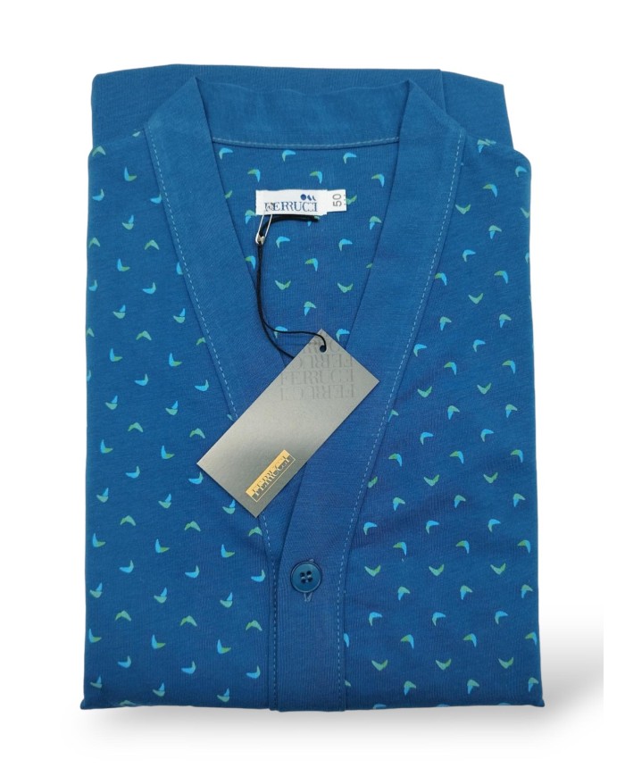 Pigiama Uomo estivo cardigan manica lunga Ferrucci mod. Brema